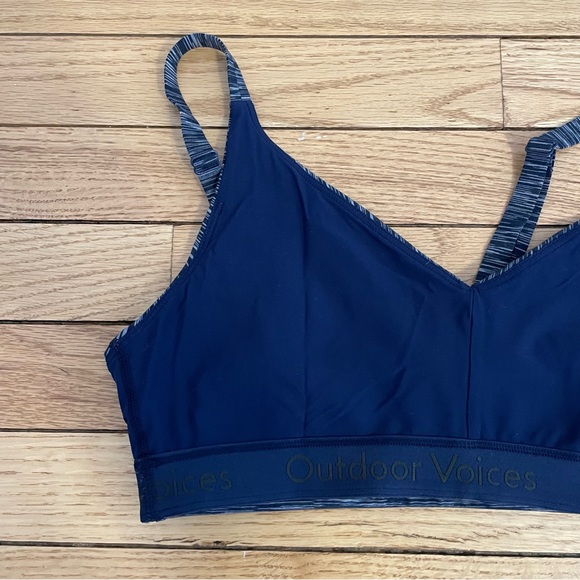 OUTDOOR VOICES Heather Blue Sports Bra Top - Picture 3 of 4